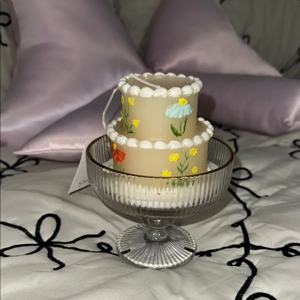 Floral Cream Candle Set
